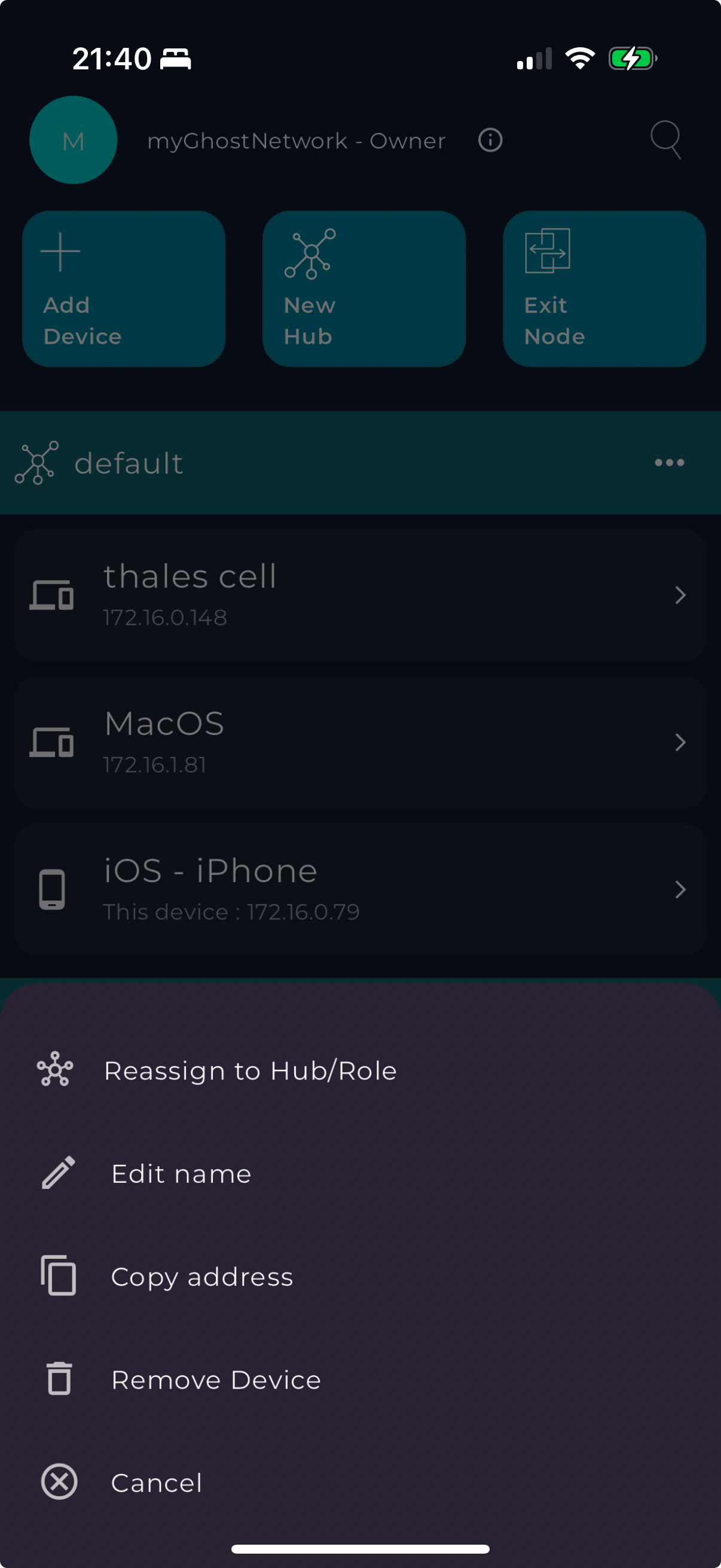 Change Role or Hub